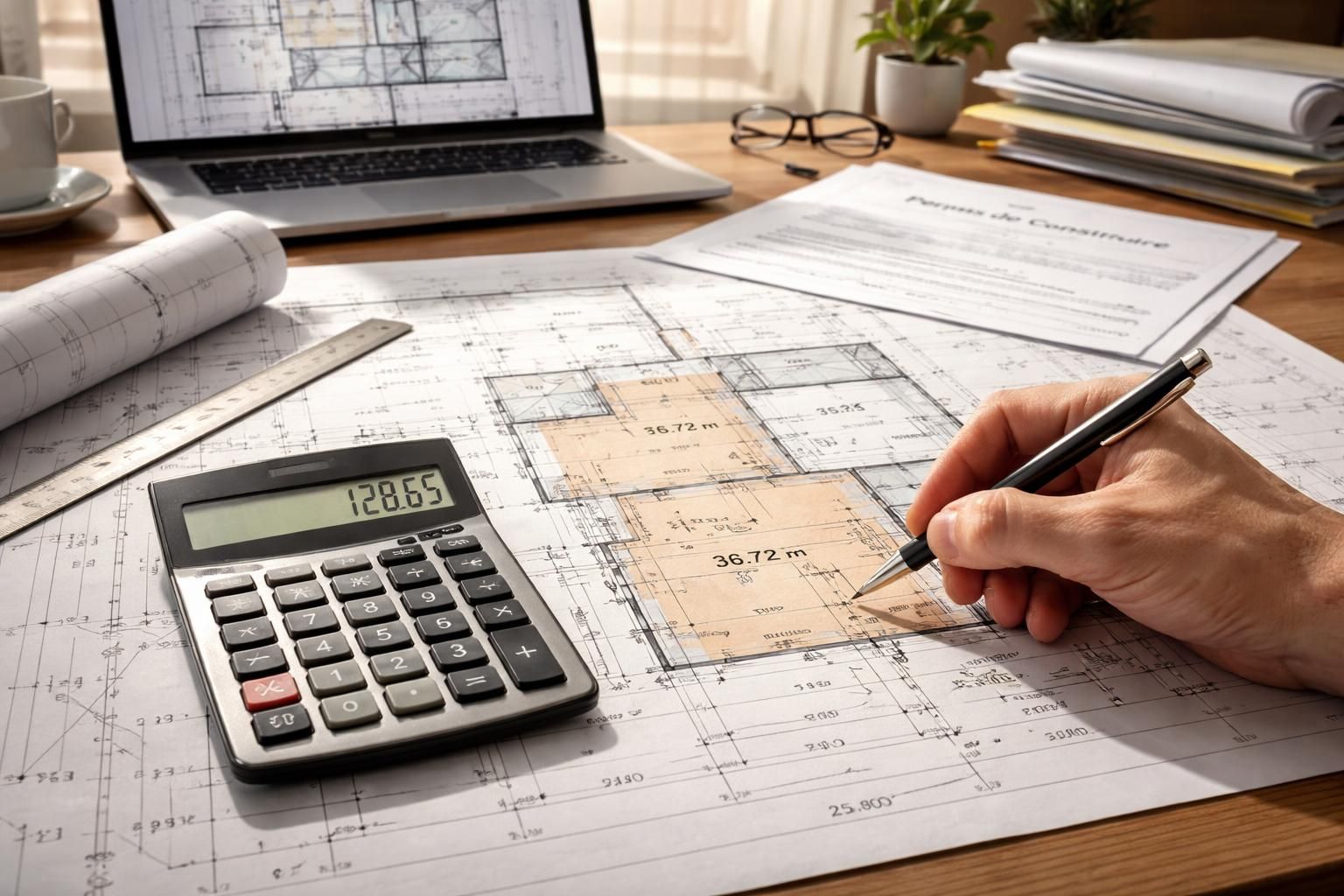 Calculer la surface taxable du permis de construire