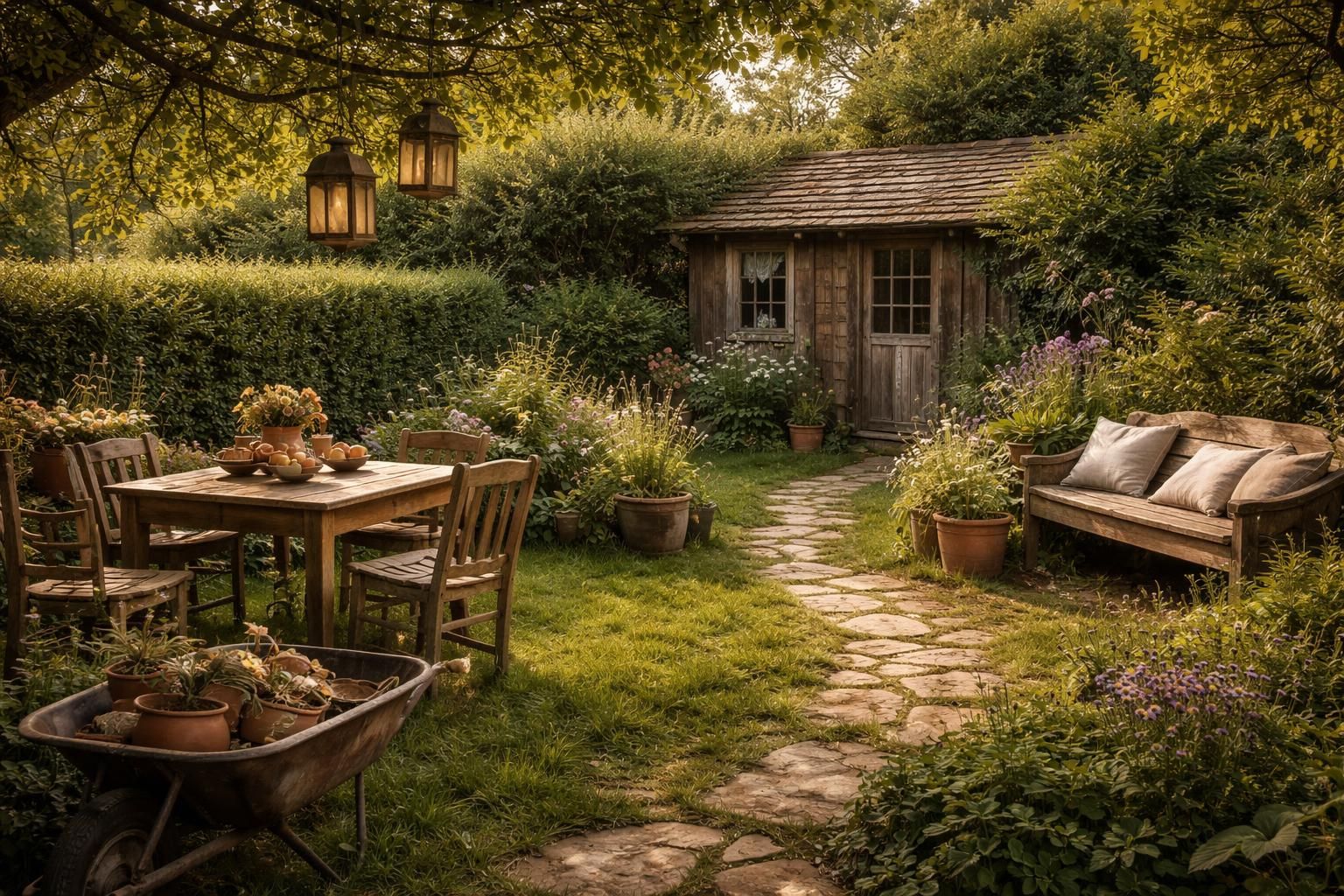 découvrez nos conseils pour réussir une déco de jardin rustique et donner à votre extérieur un charme d'antan chaleureux et authentique.