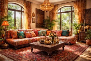 découvrez des idées inspirantes pour une décoration de salon au style indien chic et coloré, alliant élégance, motifs traditionnels et ambiance chaleureuse pour un intérieur unique.