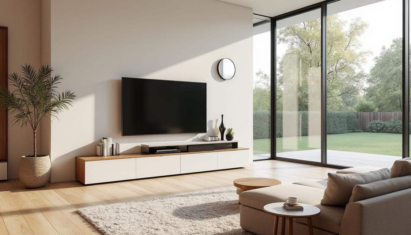 découvrez des idées créatives pour intégrer un meuble tv devant une fenêtre et sublimer votre intérieur. améliorez l'esthétique de votre salon tout en optimisant l'espace et la luminosité. inspirez-vous pour créer une ambiance harmonieuse et fonctionnelle.