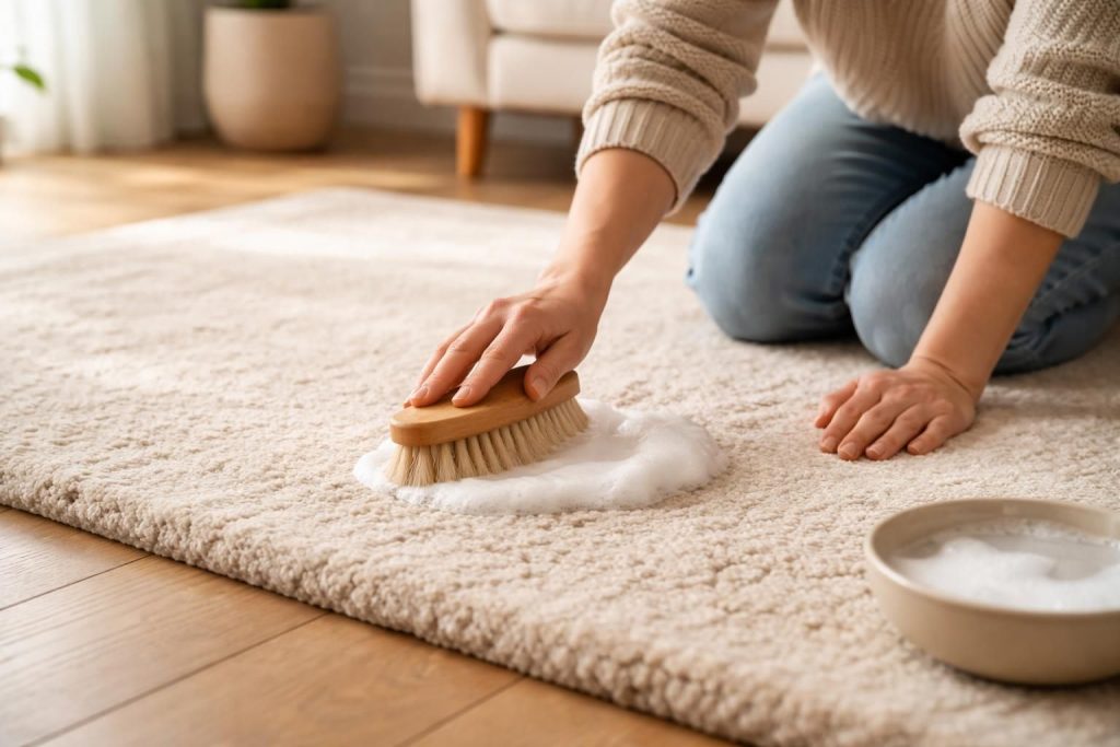 apprenez une méthode douce pour nettoyer votre tapis en laine sans le détremper, afin de préserver sa texture et sa qualité.