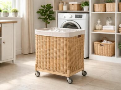 découvrez notre panier à linge sur roulettes, alliant mobilité et design élégant pour organiser votre buanderie avec style et praticité.