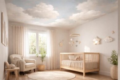 découvrez notre tuto simple pour peindre un nuage poétique et doux au plafond de la chambre de votre bébé, créant une ambiance apaisante et magique.