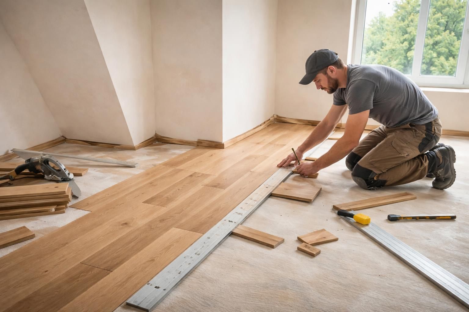 Pose de parquet dans une pièce pas d’équerre : nos astuces de pro