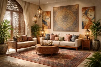 découvrez comment décorer votre salon avec style grâce à un tableau oriental moderne, alliant élégance et ambiance chaleureuse pour un intérieur unique.