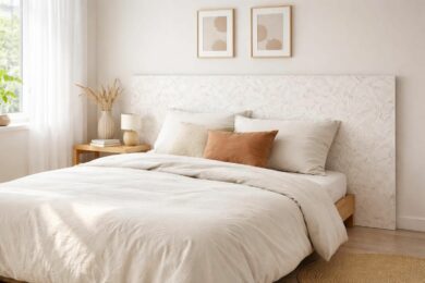 découvrez notre tuto simple pour créer une tête de lit en osb peint, alliant design moderne et économie. parfait pour personnaliser votre chambre facilement et à petit prix.