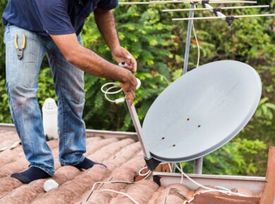 installation d'une antenne parabolique